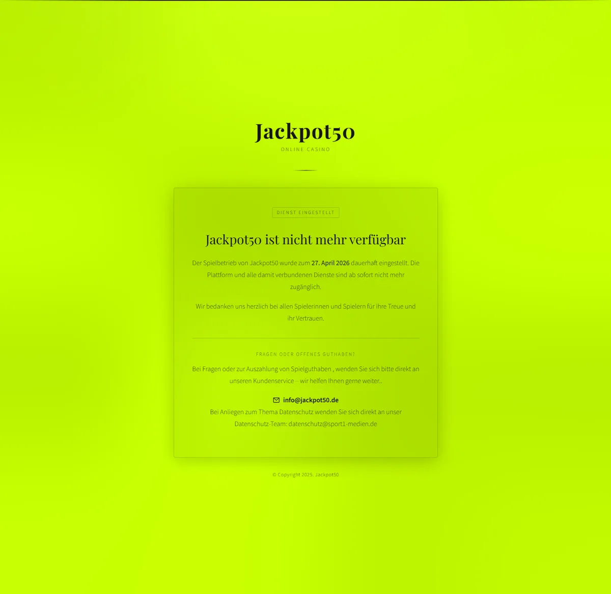 Jackpot50 Casino